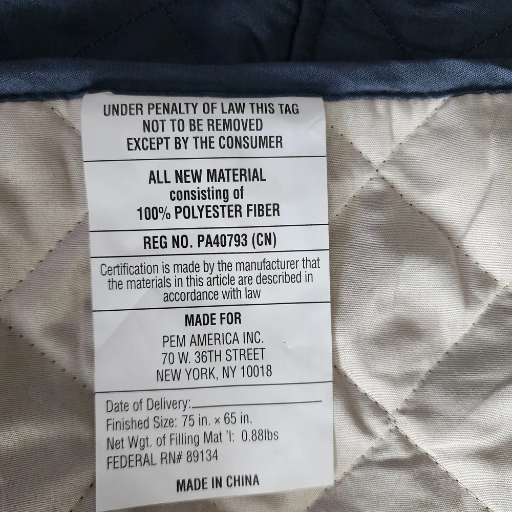 Navy Blue Quilted Recliner Cover New